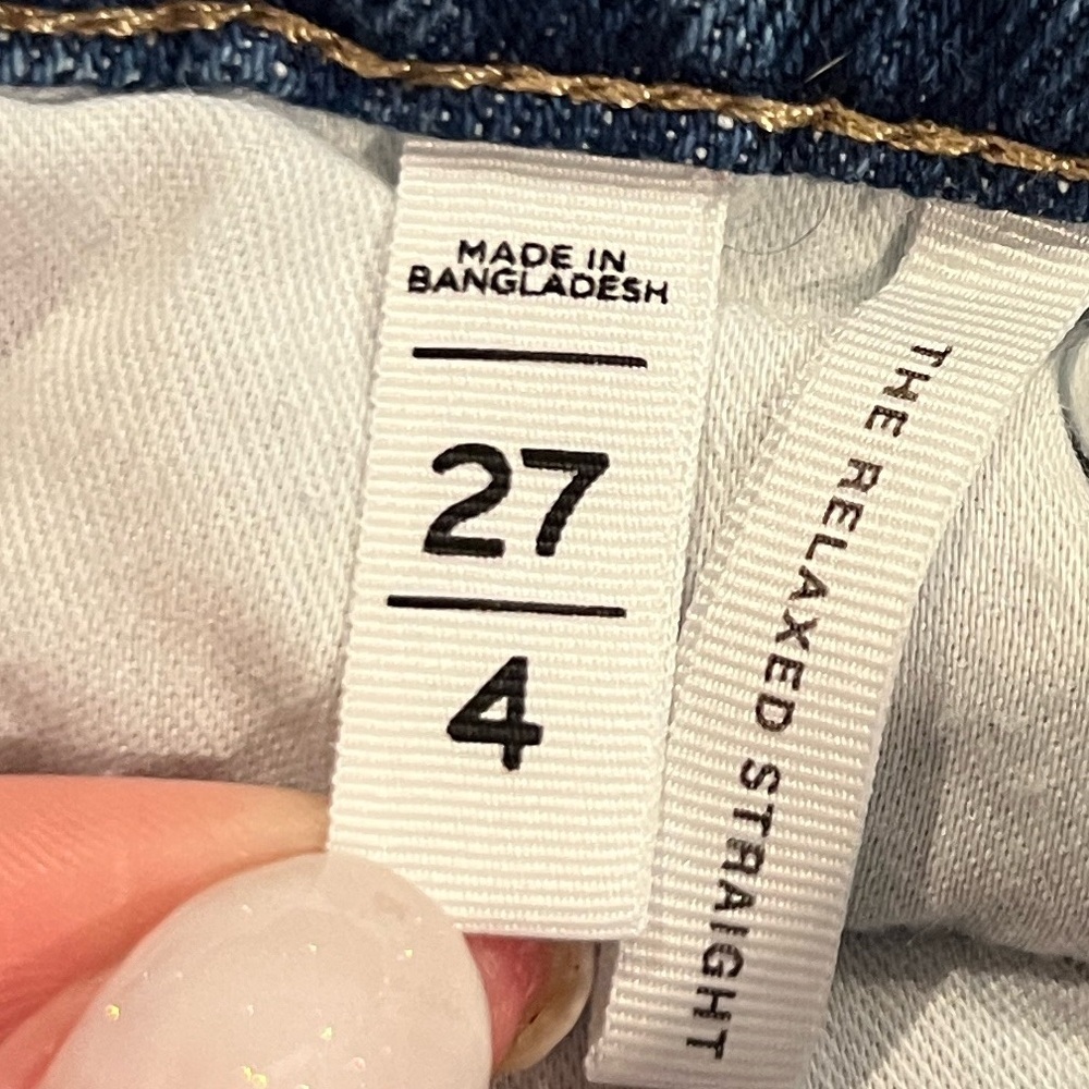 Loft The relaxed straight patch pocket med wash jean size 27/4 - Picture 6 of 7